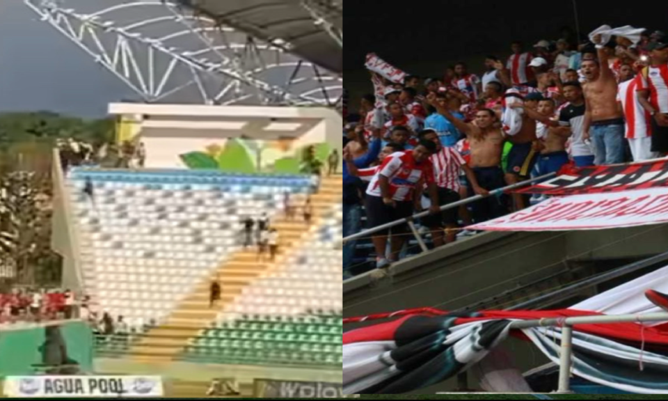 Hinchas de Junior arman tensión en Valledupar y están invadiendo el estadio