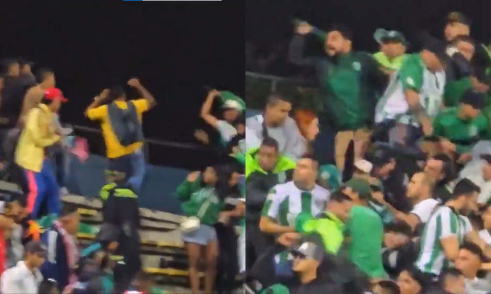 Violencia en el FPC: Nacional y Junior acaban un partido por la hinchada que termino a los golpes