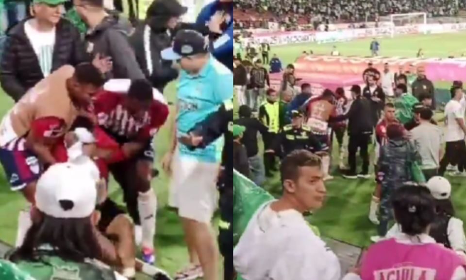 Impactante: Los cuatro jugadores de Junior que defendieron a los hinchas que eran golpeados